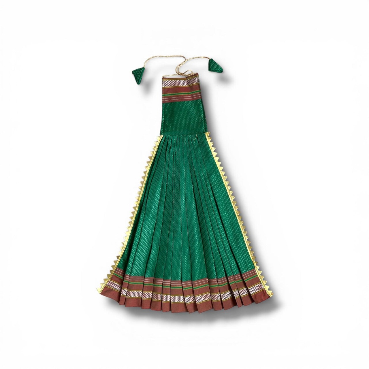 Readymade Gudi Vastra (23.5 Inch) with Bamboo Pocket, Maharashtrian Gudi Padwa Decoration Saree Cloth for Home & Gifting